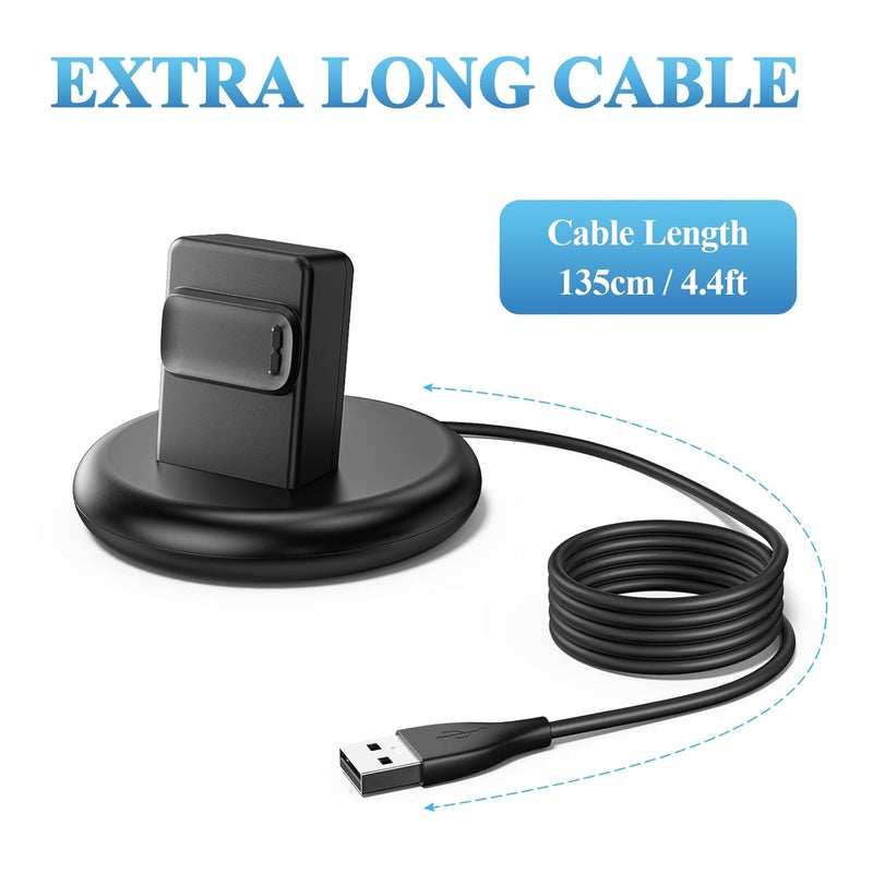 AK Charger for Fitbit Charge 6 / Charge 5 / Luxe, Anti-Slip Charging Stand Dock with USB Fast Charger Cable Cord,4.4ft/135cm - Image 4